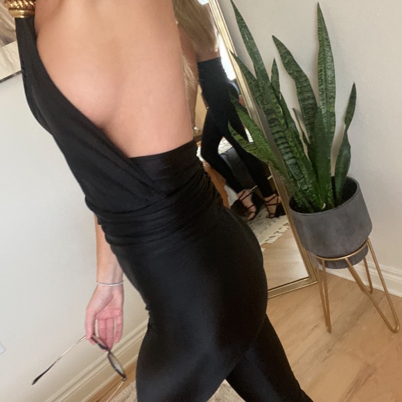 Saint Laurent - Halter-neck Cutout Jersey Jumpsuit - Picture 5 of 5
